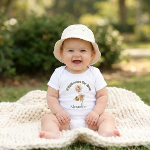 Personalisierte Honigbiene Wildblumen Baby Strampler