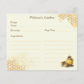Personalisierte Honigbienenrezeptkarte (Vorderseite)