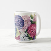 Personalisierte Hortensienblüten Kaffeetasse (VorderseiteRechts)