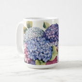 Personalisierte Hortensienblüten Kaffeetasse (Vorderseite Links)