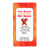 Personalisierte Hot Sauce Labels Template Chilies (Vorne)