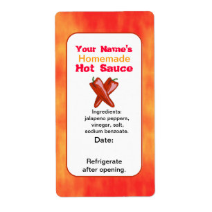 Personalisierte Hot Sauce Labels Template Chilies