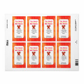 Personalisierte Hot Sauce Labels Template Chilies  (Vorne)