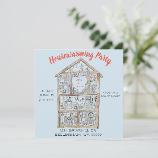 Personalisierte Housewarming-Party Einladung (Stehend Vorderseite)