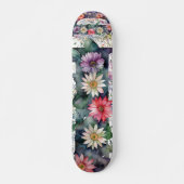 Personalisierte Hübsche Aquarellfarben-Blume Monog Skateboard (Vorne)
