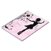 Personalisierte Hübsche Ballerina und Blume-Notebo Notizblock (Linke Seite)