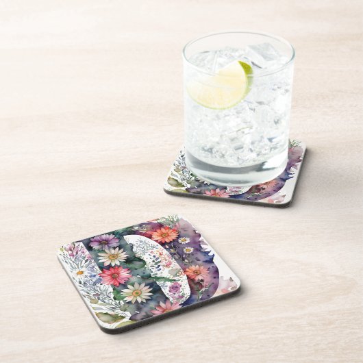 Personalisierte Hübsche Blume Getränkeuntersetzer (Rechte Seite)