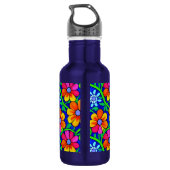 Personalisierte Hübsche Blüte Edelstahlflasche (Rückseite)