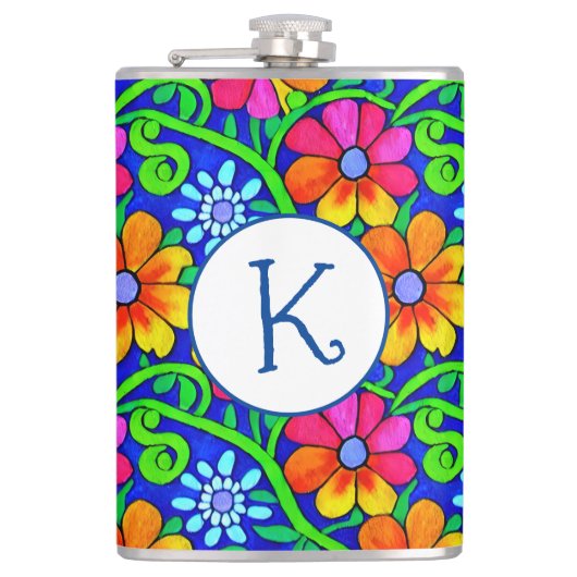 Personalisierte Hübsche Blüte Flachmann (Vorderseite)