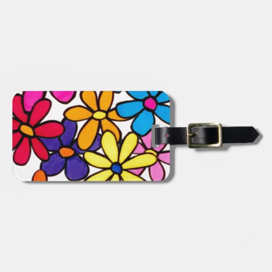 Personalisierte hübsche bunte moderne gepäckanhänger (Vorderseite horizontal)