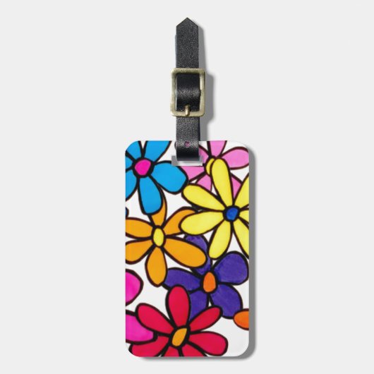 Personalisierte hübsche bunte moderne gepäckanhänger (Vorderseite vertikal)