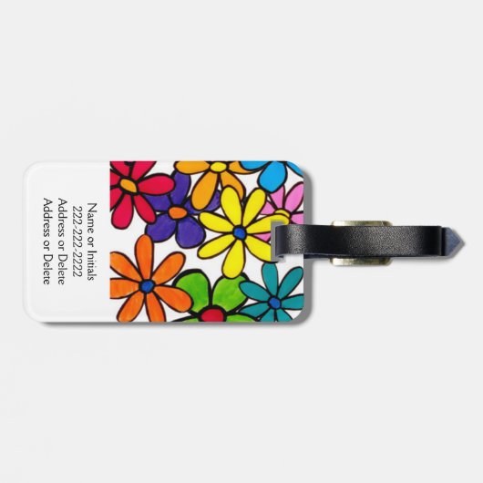 Personalisierte hübsche bunte moderne gepäckanhänger (Rückseite horizontal)