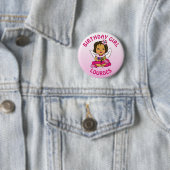 Personalisierte Hübsche Fairy Birthday Girl Button (Beispiel)
