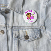 Personalisierte Hübsche Fairy Birthday Girl Button (Beispiel)
