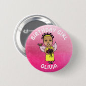 Personalisierte Hübsche Fairy Birthday Girl Button (Vorne & Hinten)