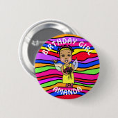 Personalisierte Hübsche Fairy Birthday Girl Button (Vorne & Hinten)