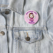 Personalisierte Hübsche Fairy Birthday Girl Button (Beispiel)