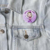 Personalisierte Hübsche Fairy Birthday Girl Button (Beispiel)