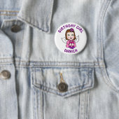 Personalisierte Hübsche Fairy Birthday Girl Button (Beispiel)