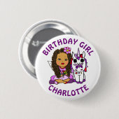 Personalisierte Hübsche Fairy Birthday Girl Button (Vorne & Hinten)