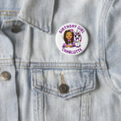 Personalisierte Hübsche Fairy Birthday Girl Button (Beispiel)