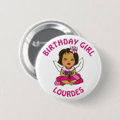 Personalisierte Hübsche Fairy Birthday Girl Button (Vorne & Hinten)
