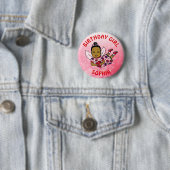 Personalisierte hübsche Feen-Geburtstagsfeier Button (Beispiel)
