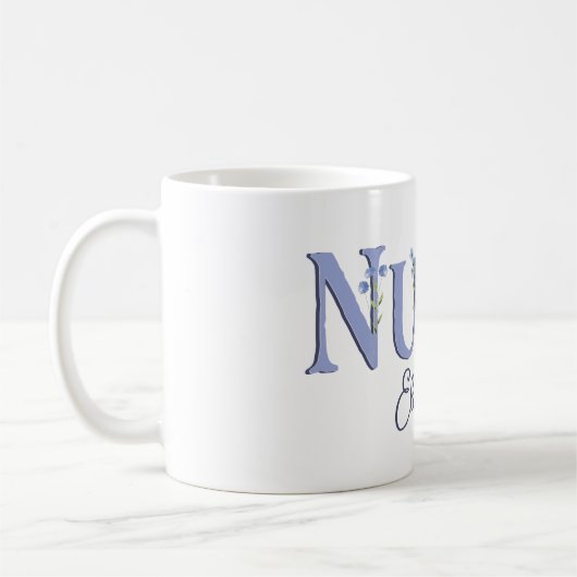 Personalisierte Hübsche florale Monogramm Nurie Kaffeetasse (Links)