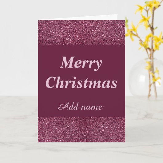 Personalisierte hübsche Glamour Name Weihnachtskar Karte (Gelbe Blume)