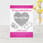 Personalisierte hübsche Glückwünsche an mrs&mrs ca Karte (Gelbe Blume)