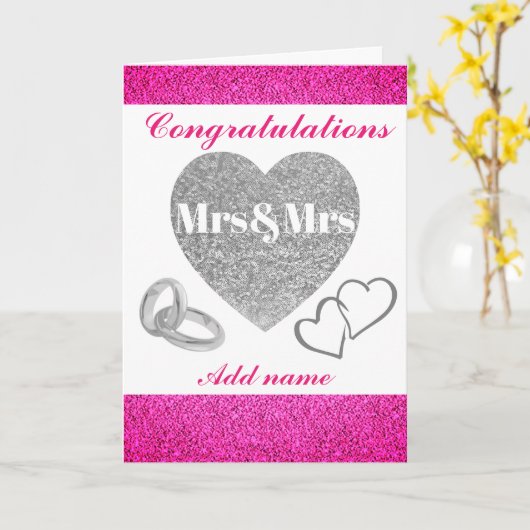 Personalisierte hübsche Glückwünsche an mrs&mrs ca Karte (Gelbe Blume)