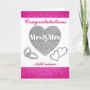 Personalisierte hübsche Glückwünsche an mrs&mrs ca Karte