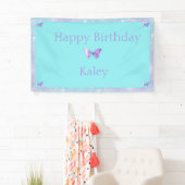 Personalisierte Hübsche Holo Butterfly Banner Aqua (Insitu)