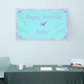 Personalisierte Hübsche Holo Butterfly Banner Aqua (Messeveranstaltung)