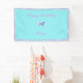 Personalisierte Hübsche Holo Butterfly Banner Aqua (Insitu)