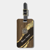 Personalisierte hübsche Imitate aus dunklem Eichen Gepäckanhänger (Vorderseite vertikal)