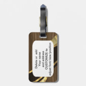 Personalisierte hübsche Imitate aus dunklem Eichen Gepäckanhänger (Rückseite vertikal)