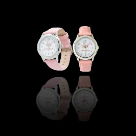 Personalisierte Hübsche Katze auf Kissen Armbanduhr