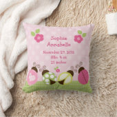 Personalisierte "Hübsche Ladybugs & Blume" Kissen (Decke)