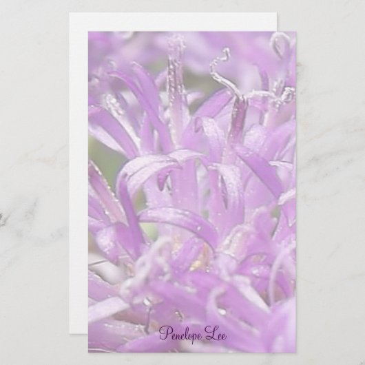 Personalisierte Hübsche Lavendel Wilde Blume Briefpapier (Vorne/Hinten)