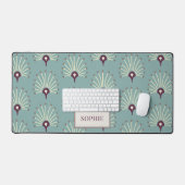 Personalisierte Hübsche Lüftermuster-Violette auf Schreibtischunterlage (Tastatur & Maus)