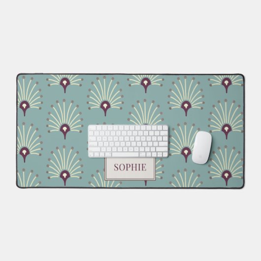 Personalisierte Hübsche Lüftermuster-Violette auf Schreibtischunterlage (Tastatur & Maus)