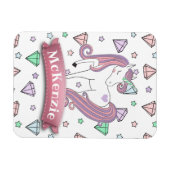 Personalisierte Hübsche Pastel Unicorn | Diamantgr Magnet (Horizontal)