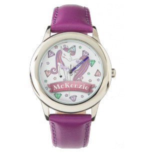 Personalisierte hübsche Pastelldiamant-Edelsteine Armbanduhr