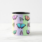 Personalisierte Hübsche Pastelschmetterlinge Tasse (Zentrum)