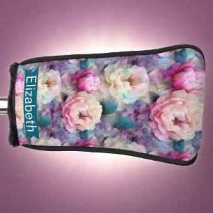 Personalisierte hübsche Perlmutt-Blumen Golf Headcover