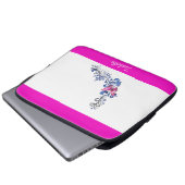 Personalisierte Hübsche Pink Butterfly Electronics Laptopschutzhülle (Vorne Knopf)