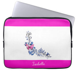 Personalisierte Hübsche Pink Butterfly Electronics Laptopschutzhülle