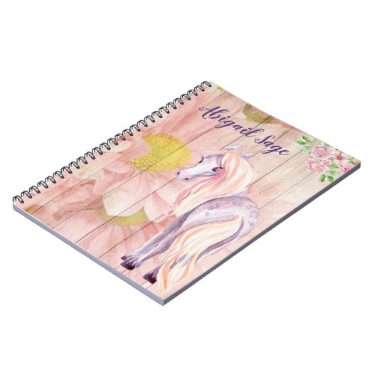 Personalisierte Hübsche Pony und Daisy Blume Pferd Notizblock (Linke Seite)