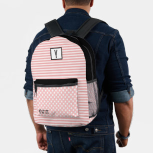 Personalisierte hübsche Punkte und Streifen Bedruckter Rucksack